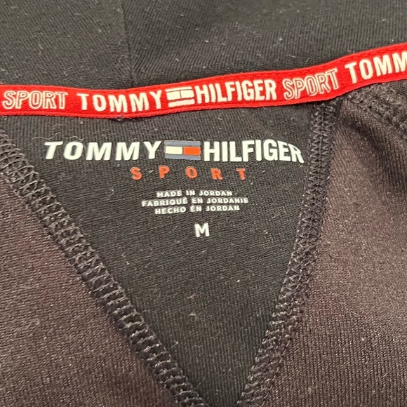 TOMMY HILFIGHER women black sport fleece sweater /size M - Picture 6 of 6
